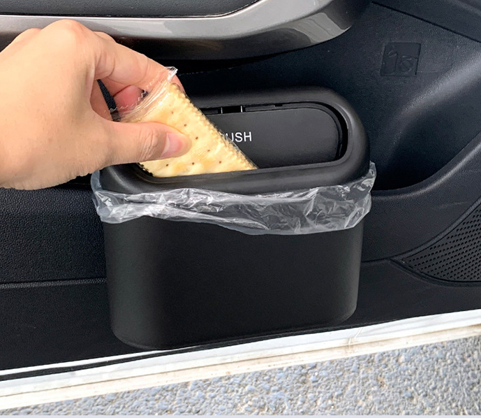 Mini Car Trash Bin with Push Lid