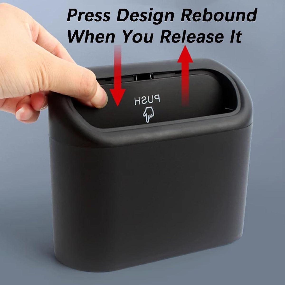 Mini Car Trash Bin with Push Lid